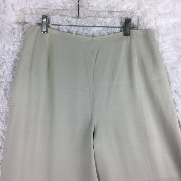 Ivoire de Laurence Paris High Waist Ivory Wide Leg Pants FR EU 42 US 10 - Picture 3 of 12